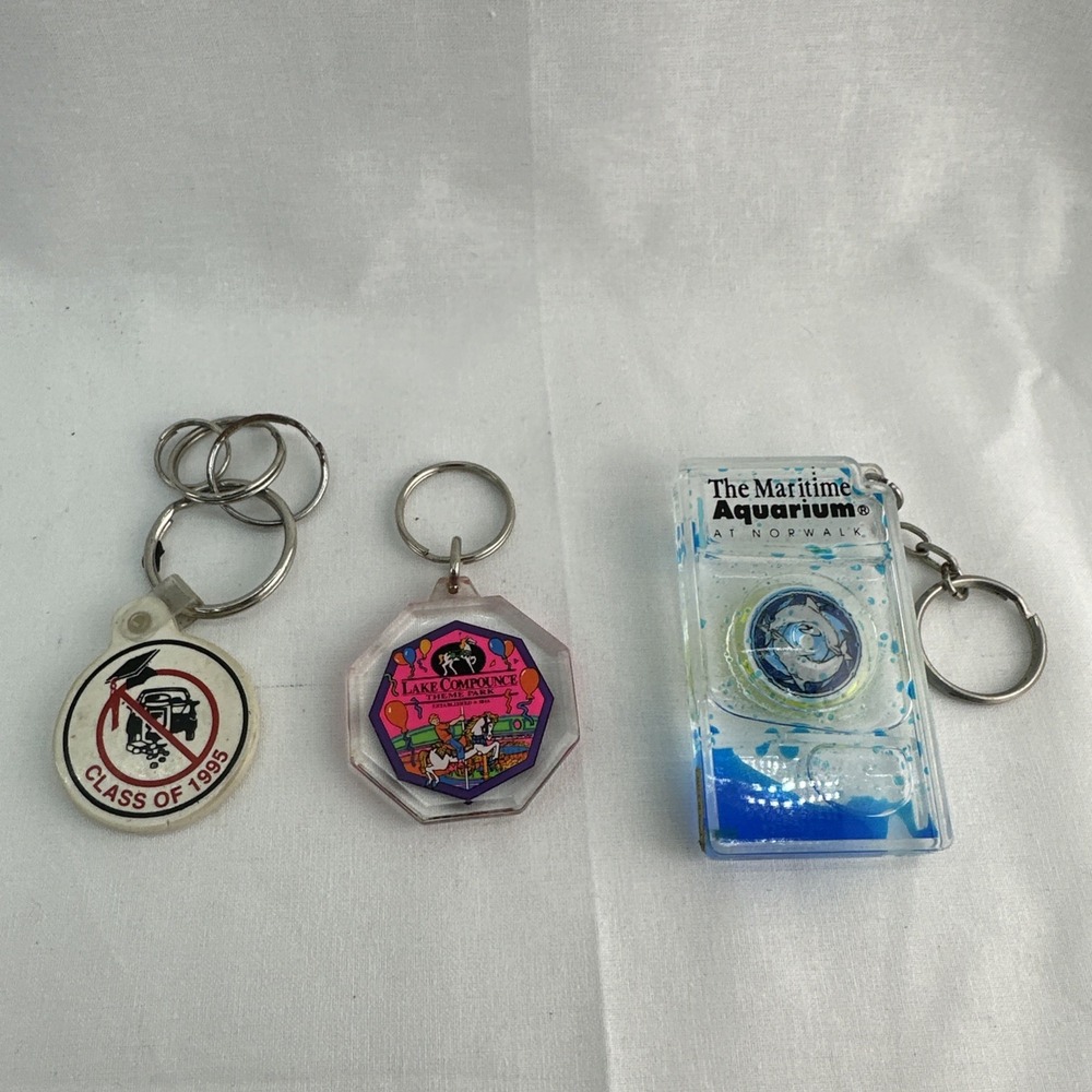 Vintage Connecticut Souvenir Keychain Lot – Theme Park & Aquarium